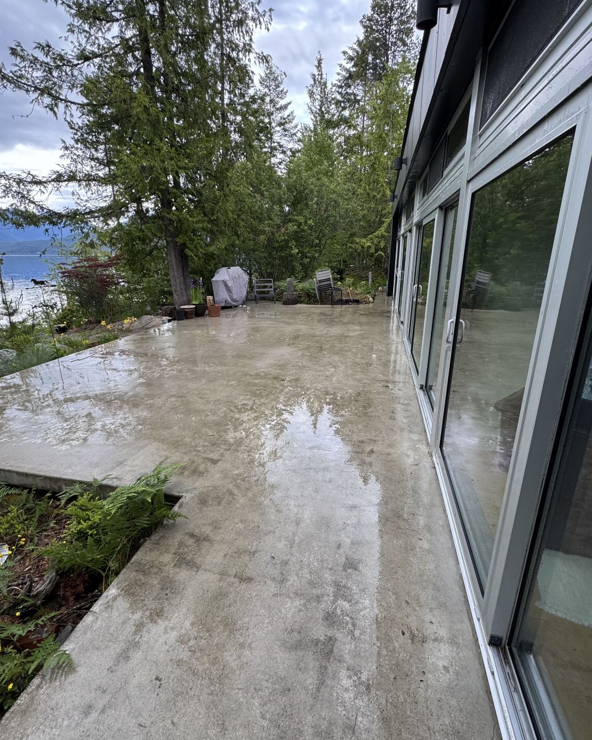 Patio after pressure washing
