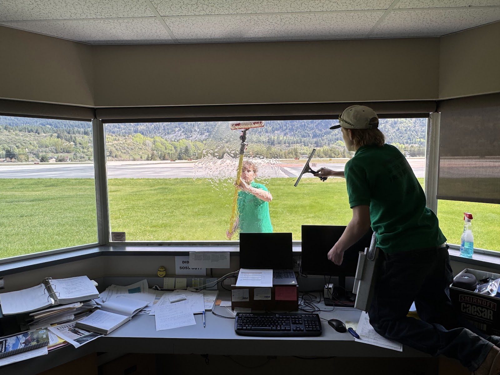 Post-construction cleaning of a new commercial space