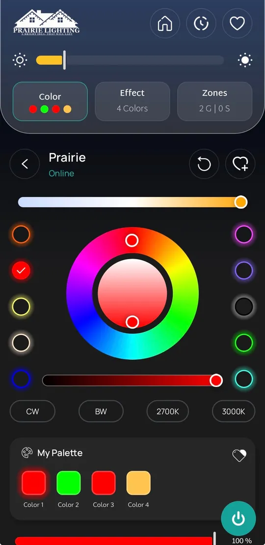 Prairie Lighting app: Schedules