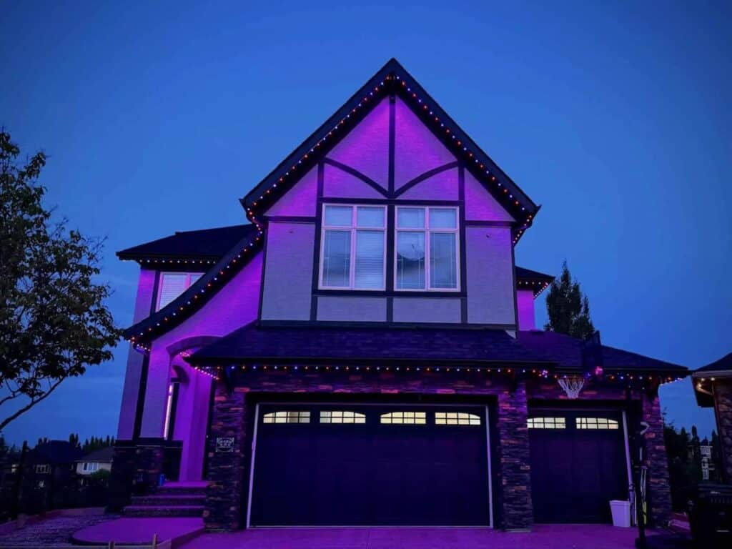 Purple permanent LED accent lighting